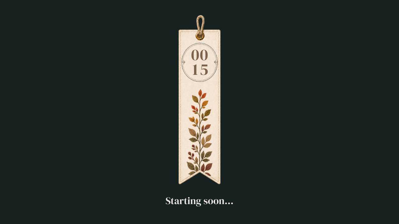 Botanical Bookmark: final minute. 15 seconds left of a 5-minute timer.