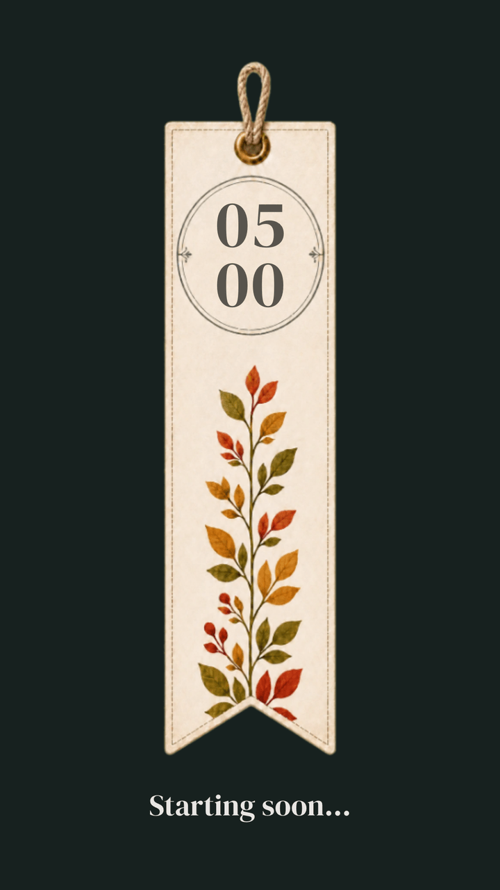 Botanical Bookmark in a vertical 9:16 frame