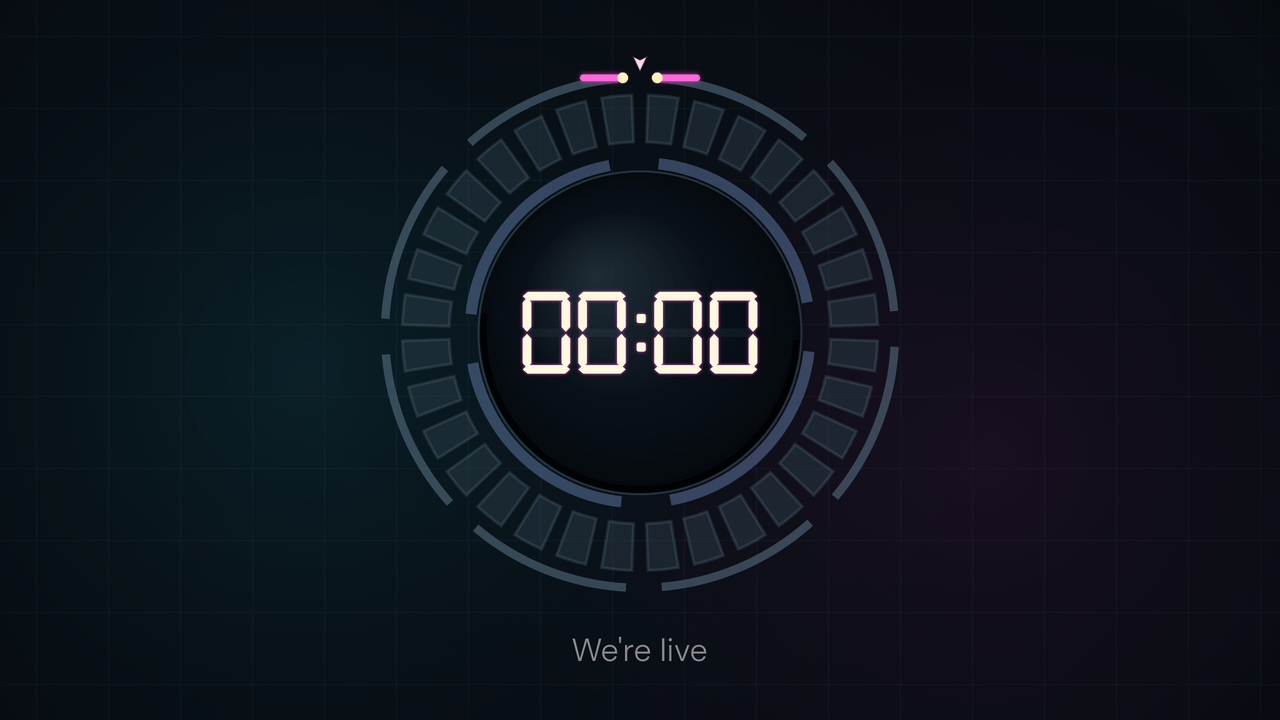 Neon Dial: zero. The end message replaces the message.