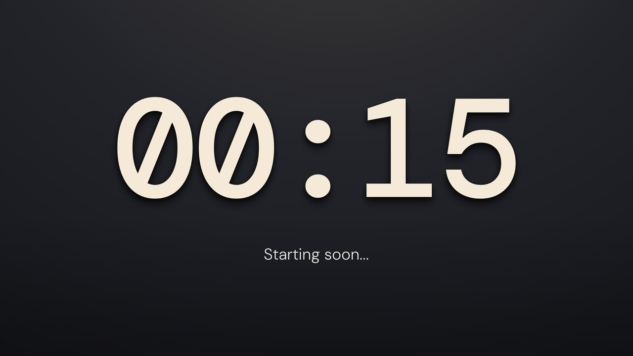Sundial: final minute. 15 seconds left of a 5-minute timer.